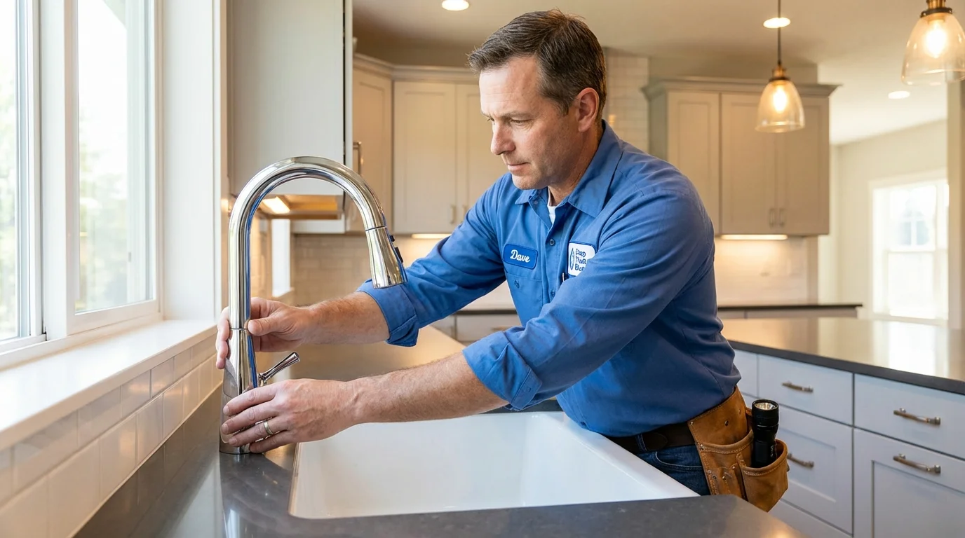 Kitchen faucet installation by Johns Plumbing LLC in Hammond