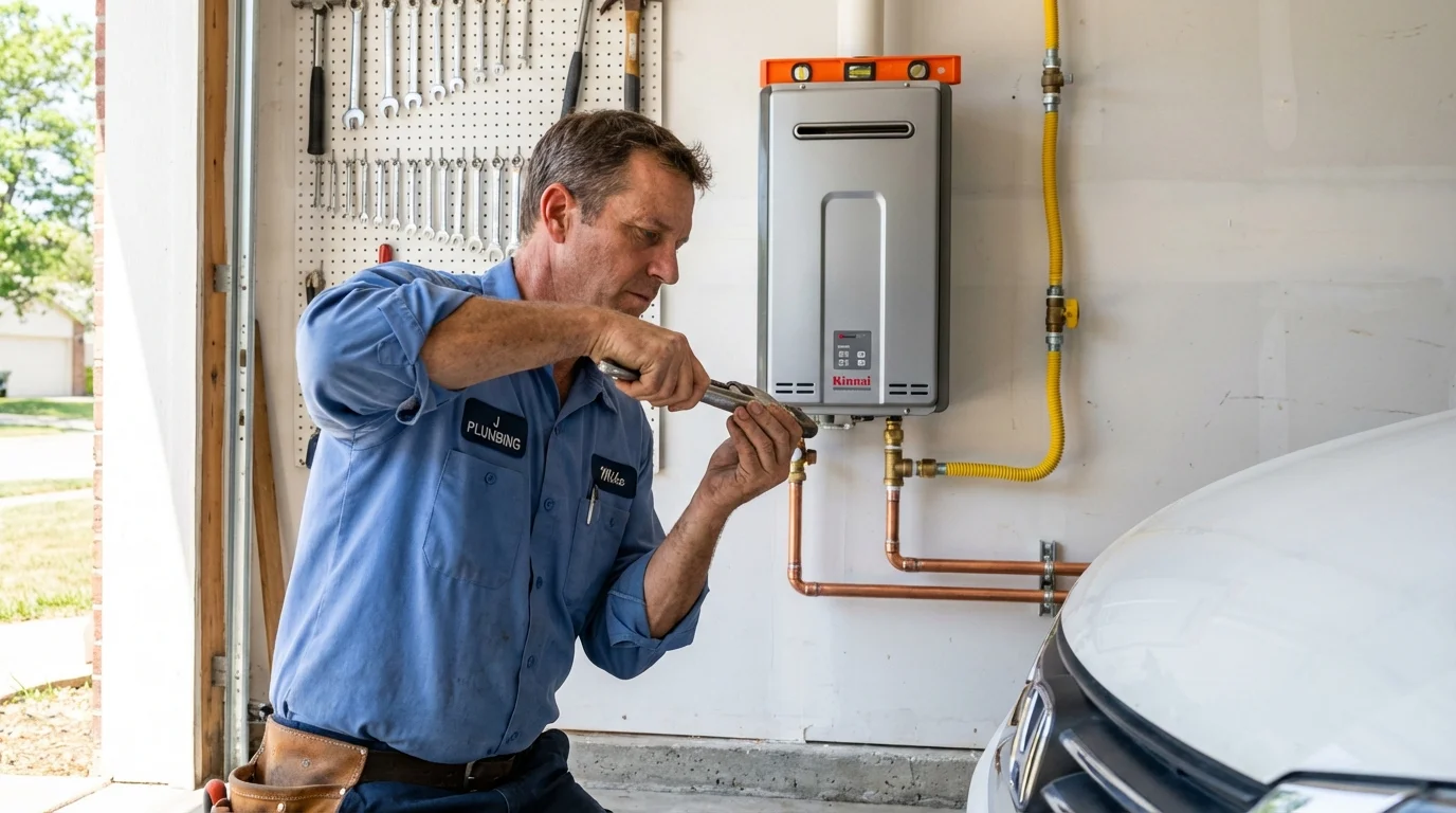 Tankless water heater installation by a Johns Plumbing LLC plumber in Hammond